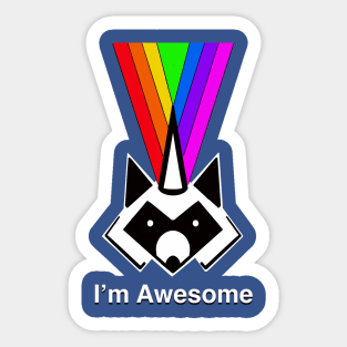 Raccoonicorn -- I'm Awesome Sticker